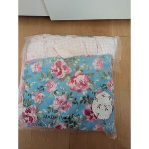 NIB Sweet Honey Dreamer Blanket Ruffles - swirly floral blue aqua remix 49x49ish